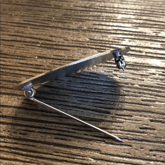 Vintage Oval Sterling Silver Monogramed Pin MKT - Picture 10 of 11